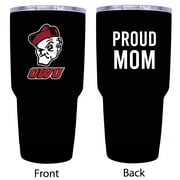 R and R Imports Ohio Wesleyan University Proud Mom 24 oz Insulated Stainless Steel Tumblers Black.