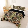 thumbnail image 2 of Castle Fairy Camo Duck Letter T Full Size Comforter Sets 3 Pieces for Adults,Animal Hunting Bedding Sets,Black Reversible, 2 of 6