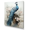 thumbnail image 2 of Designart "Enchanted Flowers With Vintage Fantasy Peacock IV" Animals Peacock Canvas Art Print, 2 of 7