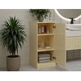 thumbnail image 3 of 100% Solid Wood Short Bathroom Cabinet with Solid Door - 16.5" W x 36" H - Yellow Wooden Cabinet, 3 of 5