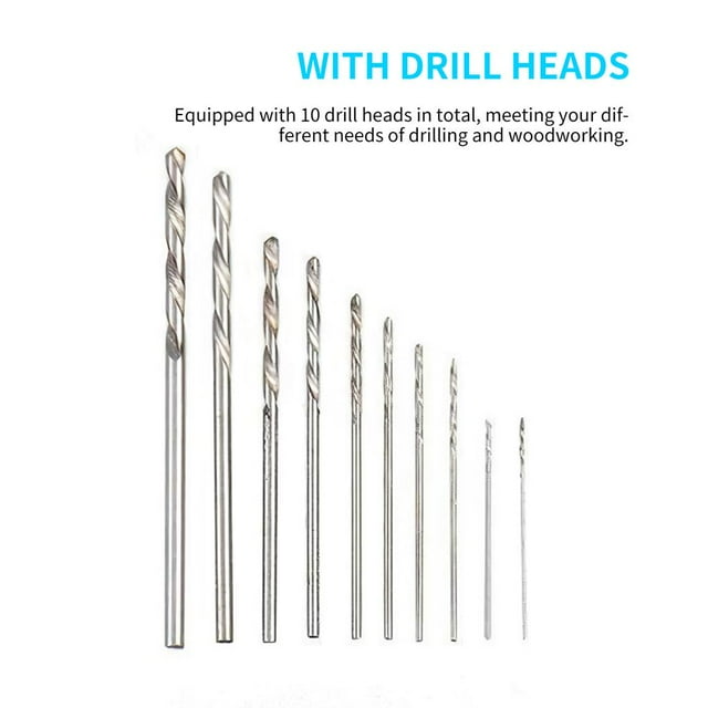 Ergonomic Hand Twist Drill Adjustable Hand Drill Bits With Drill Heads Portable Mini Twist Drill Bits Stainless Precision Hand Drill for Indoor Home Woodworking