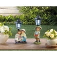 thumbnail image 4 of Zingz & Thingz 10.25" Red and Green Little Boy Holding Apple Basket Solar Powered Street Light, 4 of 4