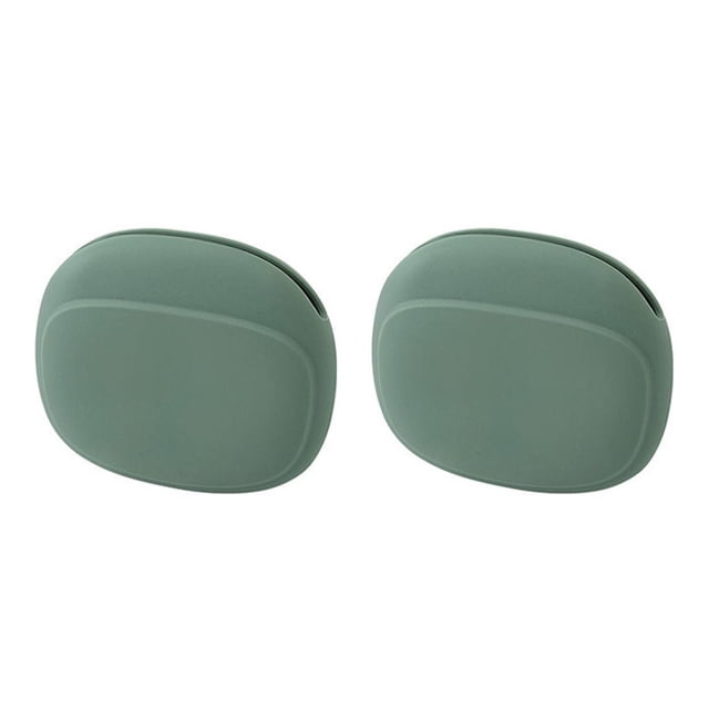 Seitruly Caja de almacenamiento de auriculares Soporte portátil de silicona a prueba de polvo Cable de carga Estuche de transporte Bolsa de Verde 2piezas