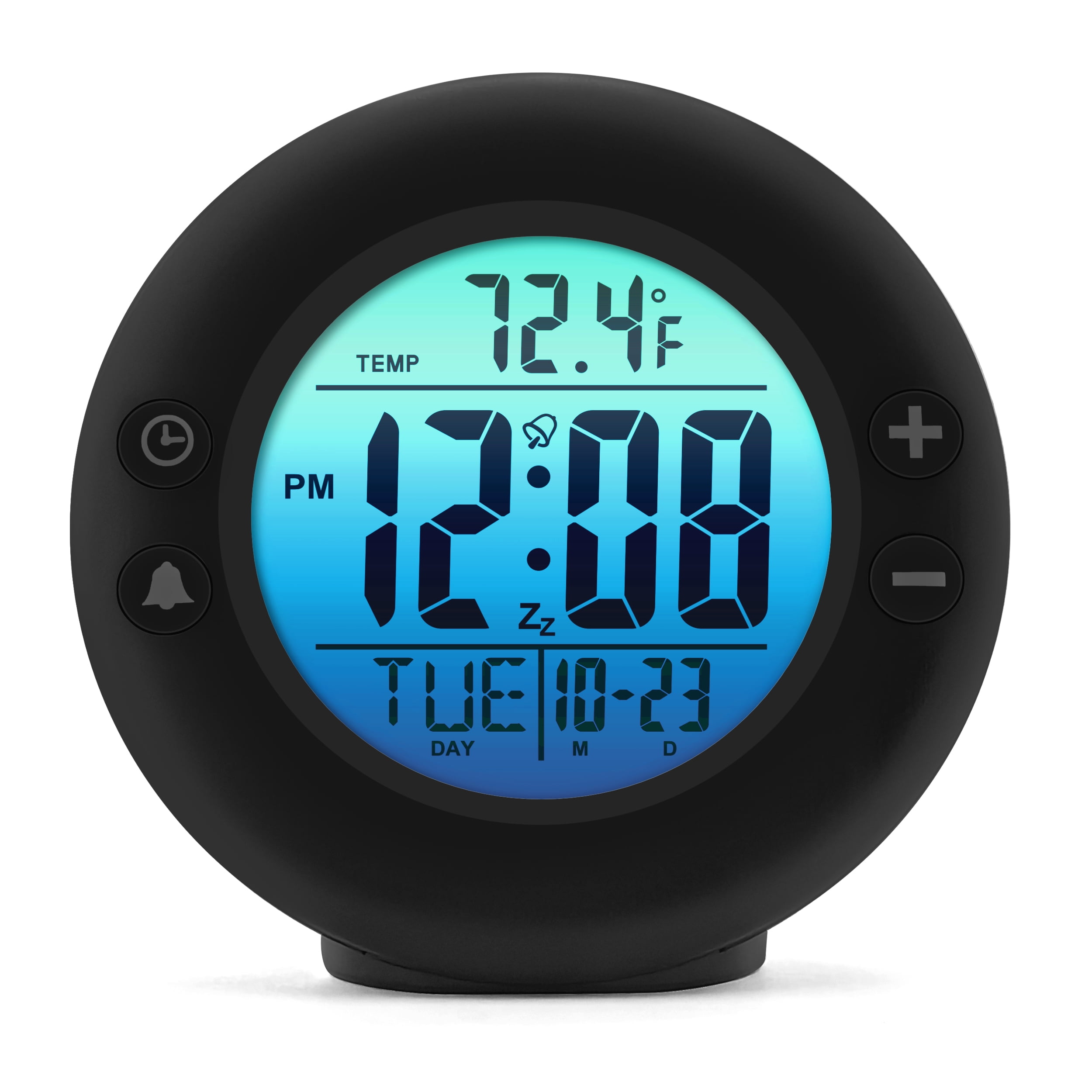 DIGITAL COLOR FADE ALARM CLOCK, BLACK