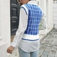 thumbnail image 4 of Womens Fall Fashion 2022! QLEICOM Sweaters for Women, Women‘s V-neck Multicolor Knitted Sweater Plaid Stripes Casual Fashion Sleeveless Vest Jacket Coat Tops On Clearance, 4 of 5