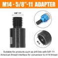 thumbnail image 4 of Thread Adapter, Firm Fixing Alloy Steel Headstock Spindle Adapter Durable M14 To 5/8in  for Hole Saw, 4 of 8