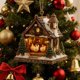 thumbnail image 4 of Acrylic Christmas Barn Ornament With Chickens Festive Holiday Tree Decor, 4 of 6