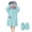 Light Blue, variant on Silly Big Mouth Monster Wearable Blanket Robe for Kids, Warm Fleece Hooded Onesie‑Style Loungewear, Cosplay Sleepover Outfit Black