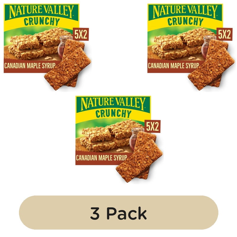 Nature Valley Crunchy Maple Syrup Cereal Bars 5 x 42g, British Import (Pack of 3)