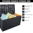 thumbnail image 4 of 120gal 460L Outdoor Garden Plastic Storage Deck Box Chest Tools Cushions Toys Lockable Seat Waterproof, Black, 4 of 10