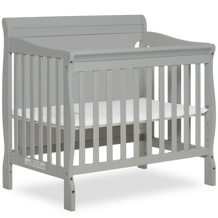 UPC: 0810063661663 | Dream On Me Aden Full Panel Convertible 4-in-1 Mini Crib In Pebble Grey Greeguard Gold Certified