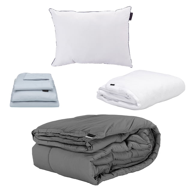 Edredón Individual DICASA Gris Protector de Colchón Sábanas Almohada