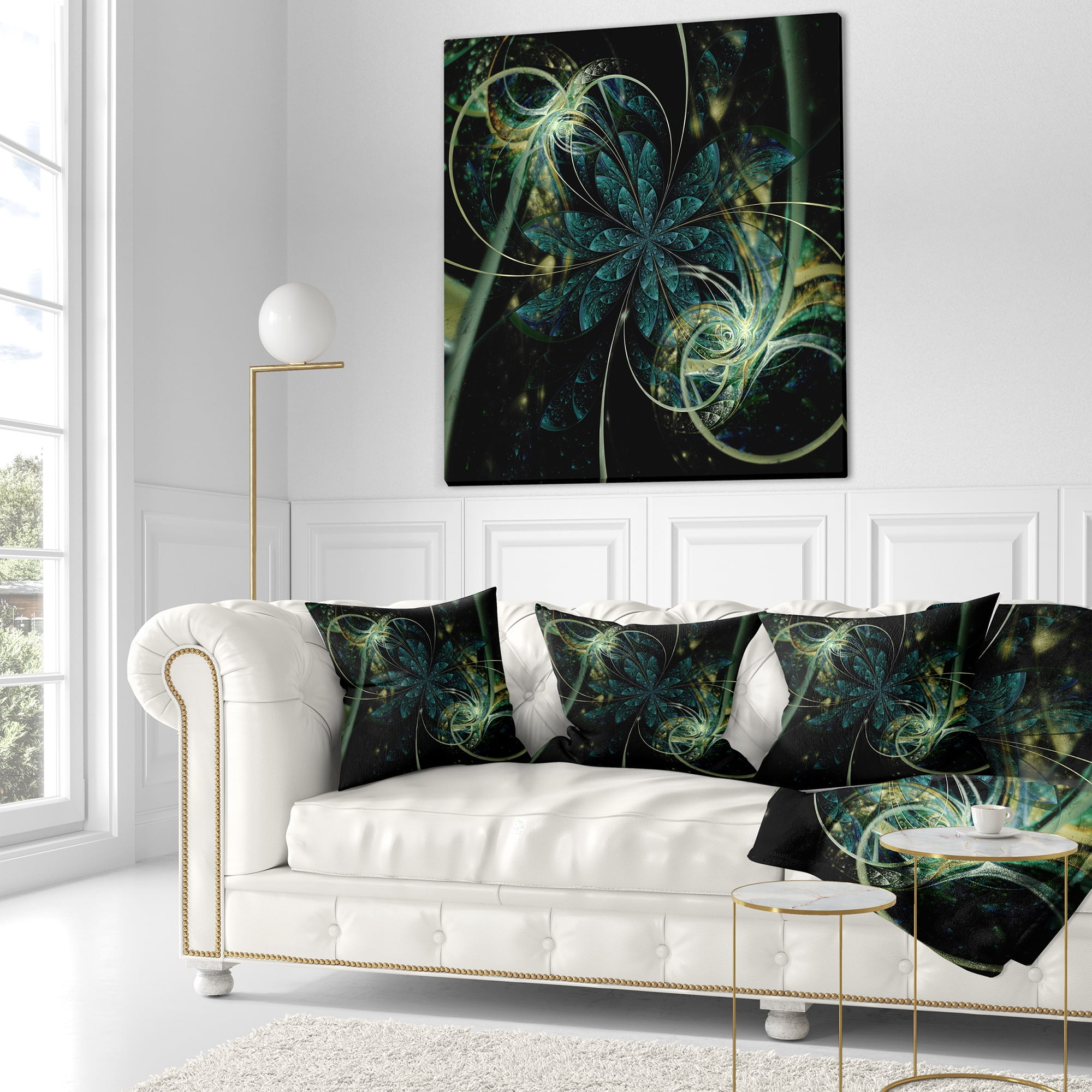 Designart 18" x 18" Green Polyester Throw Pillow