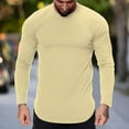 thumbnail image 2 of Men's Fashion Casual T Shirt Sports Fitness Outdoor Round Neck Long Sleeve Curved Hem Comfortable Breathable Lightweight Top Men's Lightweight Crewneck Tee Tops, 2 of 5