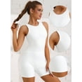 thumbnail image 3 of Unique Bargains Women's One Piece Short Playsuit Shapewear Workout Bodysuit White S, 3 of 6