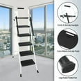 thumbnail image 2 of Confote Folding 5 Step Stool Ladder with Handrails and Anti-Slip Steel Pedal for Kitchen Pantry Home Office, 330lbs, 2 of 9