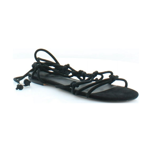 REBECCA MINKOFF Women's Kid Suede Elyssa Sandals, Black, 7