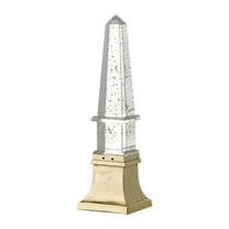 A&B Home Crystal Obelisk Decorative Lighting - 21" - Clear, Gold Finish