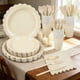 thumbnail image 5 of Juego de vajilla beige para 25 invitados | Platos, vasos, servilletas, cubiertos desechables | Materiales elegantes de papel ondulado para bodas, cumpleaños, despedida de soltera, decoración de, 5 of 6