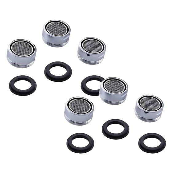 6 Pcs Faucet Aerator Replacement, Bathroom Sink Aerator Regular Standard Replacement Parts with Brass Shell 15/16-Inch Male Threads Aerator Faucet Filter with Gasket for Kitchen Bathroom