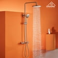 thumbnail image 3 of Casainc 3-Way Thermostatic rain shower faucet with Handheld Shower Wall Exposed Install,Brushed Nickle, 3 of 8