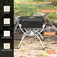 thumbnail image 5 of Topbuy Camping Fire Pit w/Cooking Grills Lightweight Portable Campfire Grill w/ Carrying Bag & Gloves 3-In-1 Stainless Steel Wood Burning Silver, 5 of 9