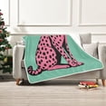 thumbnail image 7 of Yayeee Throw Blanket for Couch Soft Warm 50" x 60" Sofa Chair Bed Decoration, Pink Cheetah, 7 of 7