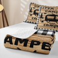 thumbnail image 4 of Catabedysis Plaid Camping Quilt Full,Sweet Camper Print Full Bedspread Sets For Boys,Multicolor,3Pcs, 4 of 7