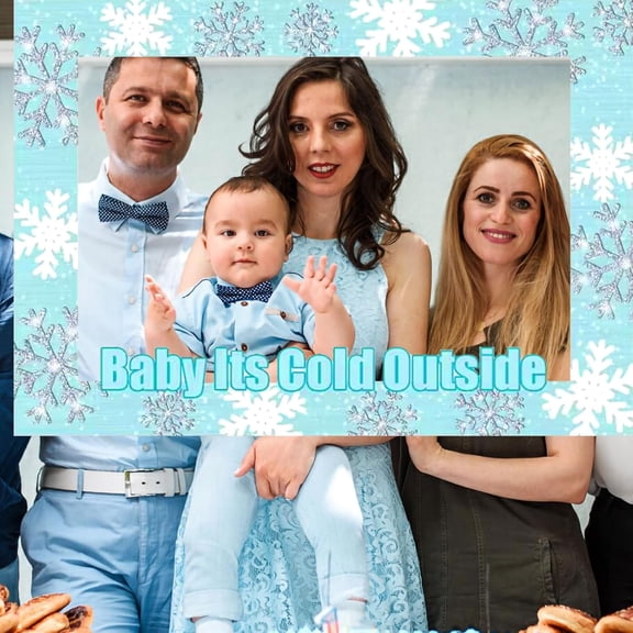 Winter Ice & Snow Theme Baby Blessing Party Decoration Photo Frame - Baby It's Cold Outside Photo Props 1 Set