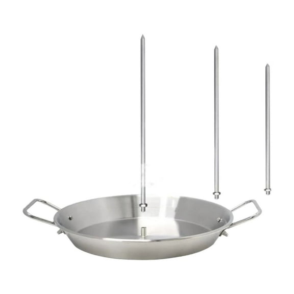 304 Stainless Steel Vertical Skewer Pan - with 3 Removable Spikes, for Indoor and Outdoor Cooking, Easy to Clean