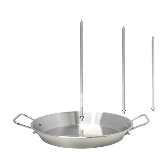 Fl70 Grill Flagstone Grill Pan With Skewer Cooking Plate 304 Stainless Steel Vertical Skewer Pan Vertical Pan With 3 Removable Spikes(8”/10