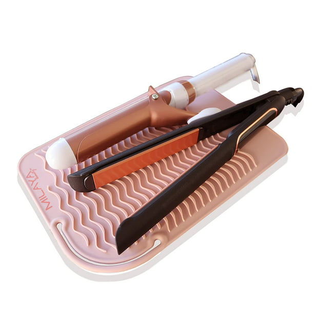 Professional Silicone Heat Resistant Styling Station Mat for All Hair  Irons, Curling Iron, Straightener Pad, Iron Flat Hair, Waver, Hair Styling  Tools Appliances Hair Dryer Salon Tools Rose Gold Blush 