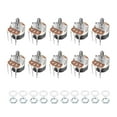 thumbnail image 4 of Uxcell 500K Ohm Potentiometer with Switch Variable Resistors Single Turn Rotary Taper Metal Silver Tone 10pcs, 4 of 5
