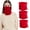 Red, variant on 3 Pack Winter Neck Warmer Neck Gaiter with Adjustable Drawstring, Fleece Skiing Cycling Windproof Balaclava Scarf For Men Women