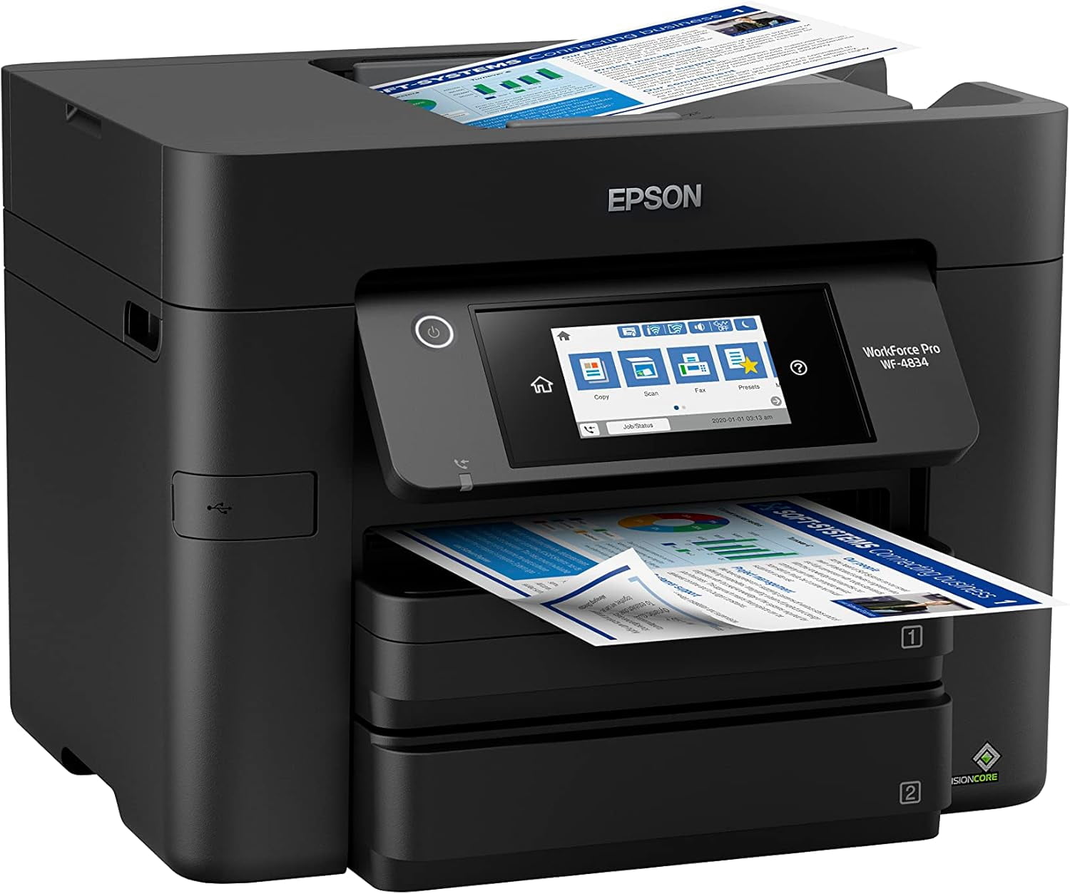 Epson Workforce Pro WF-4834 Wireless All-in-One Printer with Auto 2-Sided Print Copy, Scan and Fax, 50-Page ADF, and 4.3" Color Touchscreen (Sold without manufacturer warranty)