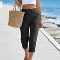 thumbnail image 5 of DHFJKG Womens Golf Dress Capri Pants Solid Color Slim Fit Flat Front Stretchy Cropped Pants Workwear Stylish Trousers, 5 of 8