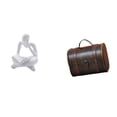 thumbnail image 1 of Figura abstracta de lectora, caja organizadora de joyas de resina y madera, estatua de pensador, coleccionable, diseño hueco decorativo, ideal para bo, 1 of 8