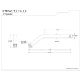 thumbnail image 2 of Kingston Brass K162A8 Shower Scape 10" Shower Arm, Brushed Nickel, 2 of 3
