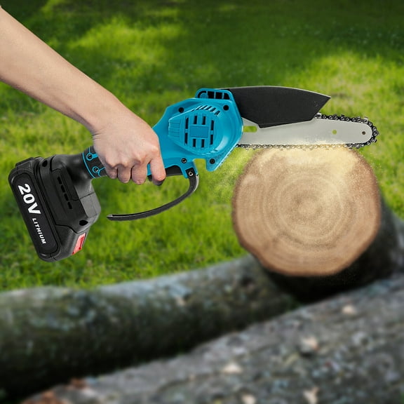 Smallzonex 6-Inch Mini Cordless Electric Chainsaw - Handheld Wood Cutter with Rechargeable Battery