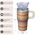 thumbnail image 3 of Bohemian Design 20oz Tumbler with Lids & Straws, Double Wall Vacuum Insulated Stainless Steel Travel Mug, Leakproof Thermal Cup, 3 of 5