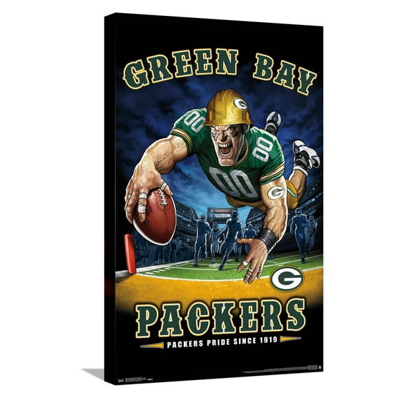 NFL Green Bay Packers - End Zone 17 Canvas Wall Poster, 14.725" x 22.375"