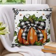thumbnail image 3 of Pillow Covers 24x24 Set of 2, Orange Pumpkins Throw Pillow Covers Decorative Couch Cushion Cover, Polka Dot Bow Fall Maple Leaves Plaid Microfiber Soft Square Pillowcases for Bedroom Living Room Sofa, 3 of 9