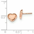 thumbnail image 3 of 14k Rose Gold Heart Stud Earrings Ball Button Love, 3 of 7