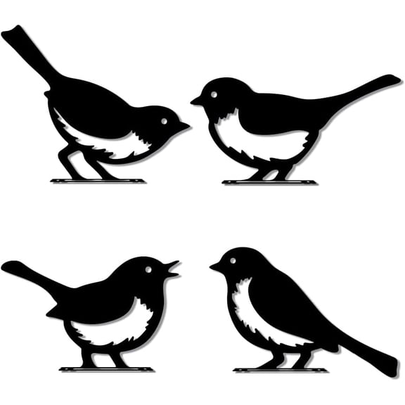 4Pcs Birds Metal Yard Art Decor Birds Animal Metal Outdoor Tree Silhouette Stake Tree Yard Garden Patio Animal Outdoor Craft Statue Ornaments Gift