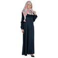 thumbnail image 2 of Bimba Islamic Clothes For Women Long Dress With Printed Hijab/Scarf Rayon Abaya Maxi Front Button Muslim Dress, 2 of 6
