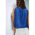 thumbnail image 5 of Women Summer Boho Tie Front Tops Lace Beach Button Down Tank Top Sleeveless Mesh Chiffon Crop Tops Y2k Clothes 2025 Blue L, 5 of 6