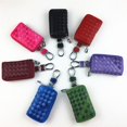 thumbnail image 1 of Llavero de cuero para llave de coche con cremallera de piel de oveja de dos colores tejido a mano, 1 of 1