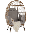 thumbnail image 4 of LEGAHOME Oversized Wicker Egg Chair with Thick Cushions, Outdoor Indoor Large Rattan Egg Chair, Heavy Duty Egg Chair for Porch, Backyard, Balcony, Dark Gray, 4 of 7