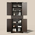 thumbnail image 5 of Asofer 71 Inch Tall Kitchen Pantry Cabinet with 4 Doors, Adjustable Shelves & 15" Deep Drawer, Dark Brown, 5 of 9