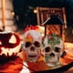 thumbnail image 5 of Oferta por tiempo limitado!Adornos de varios cráneos para Halloween, Festival de fantasmas, cráneos de rosas, artesanías de resina, decoración de ambiente de terror, 5 of 5